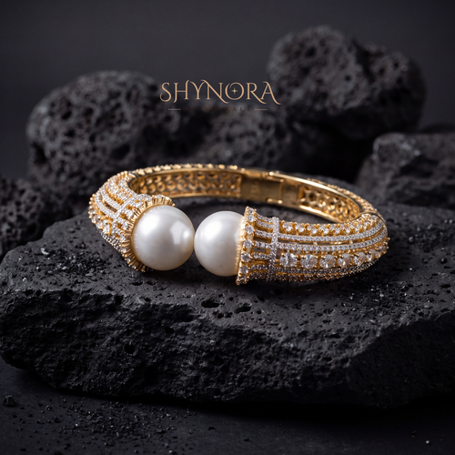 Double Pearl Diamond Kada – Shynora By Shivali