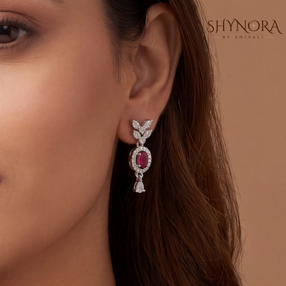 Ruby Oval Cluster Pendant Necklace Set Two – Shynora By Shivali