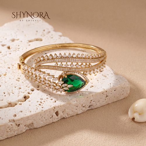 Emerald Accent Cuff Bracelet – Shynora By Shivali