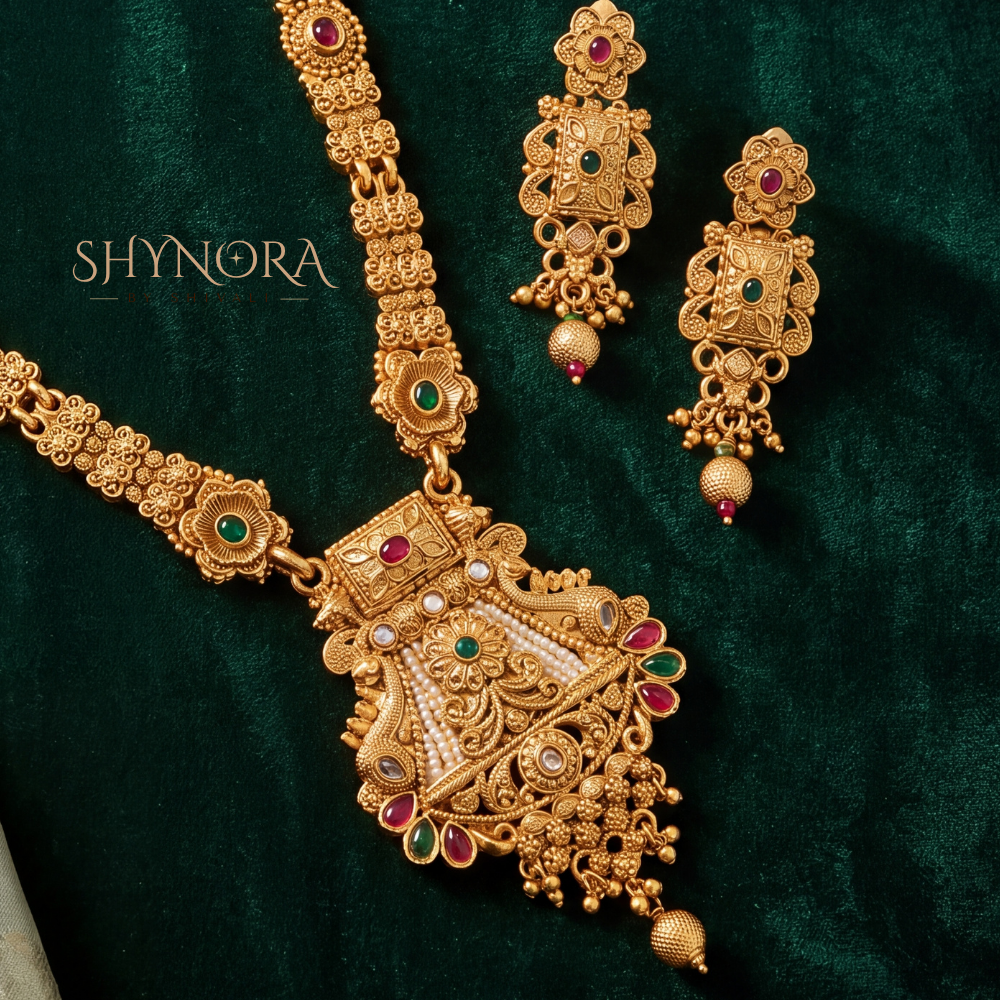 Antique Kundan Temple Rani Haar – Shynora By Shivali