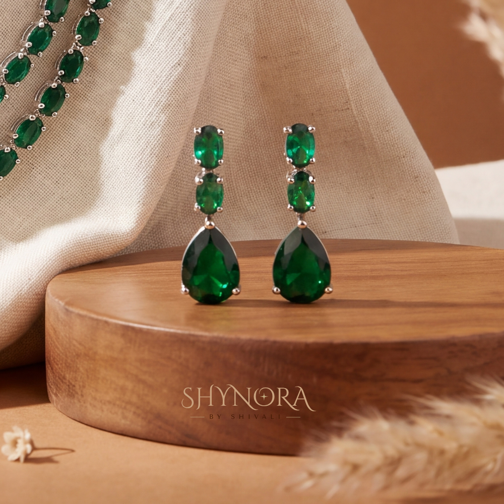 Emerald Two Layer Graduated Necklace Set Two – Shynora By Shivali