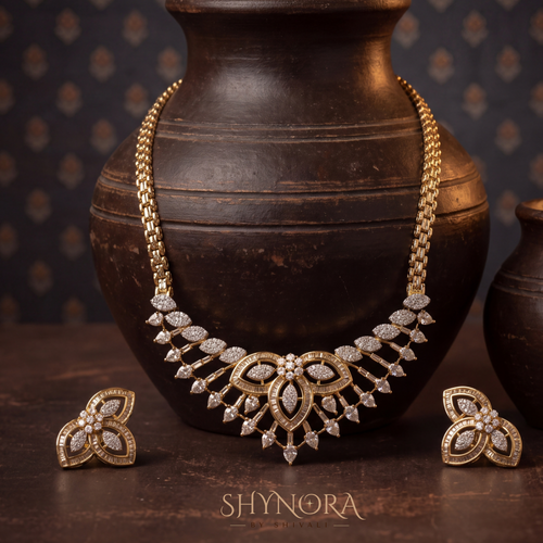 Beaded Chain Chandelier Necklace Set – Shynora By Shivali