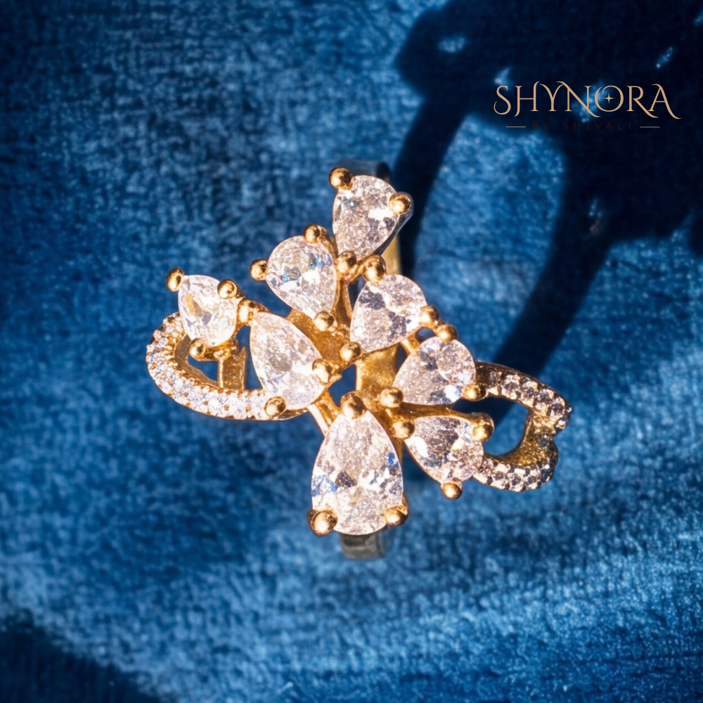 Butterfly Cluster Cocktail Ring – Shynora By Shivali