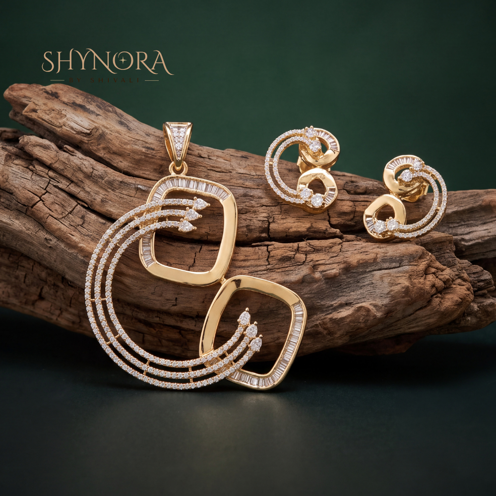 Swirl Hoop Pendant Set – Shynora By Shivali