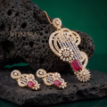 Ruby Scroll Cluster Pendant Set – Shynora By Shivali
