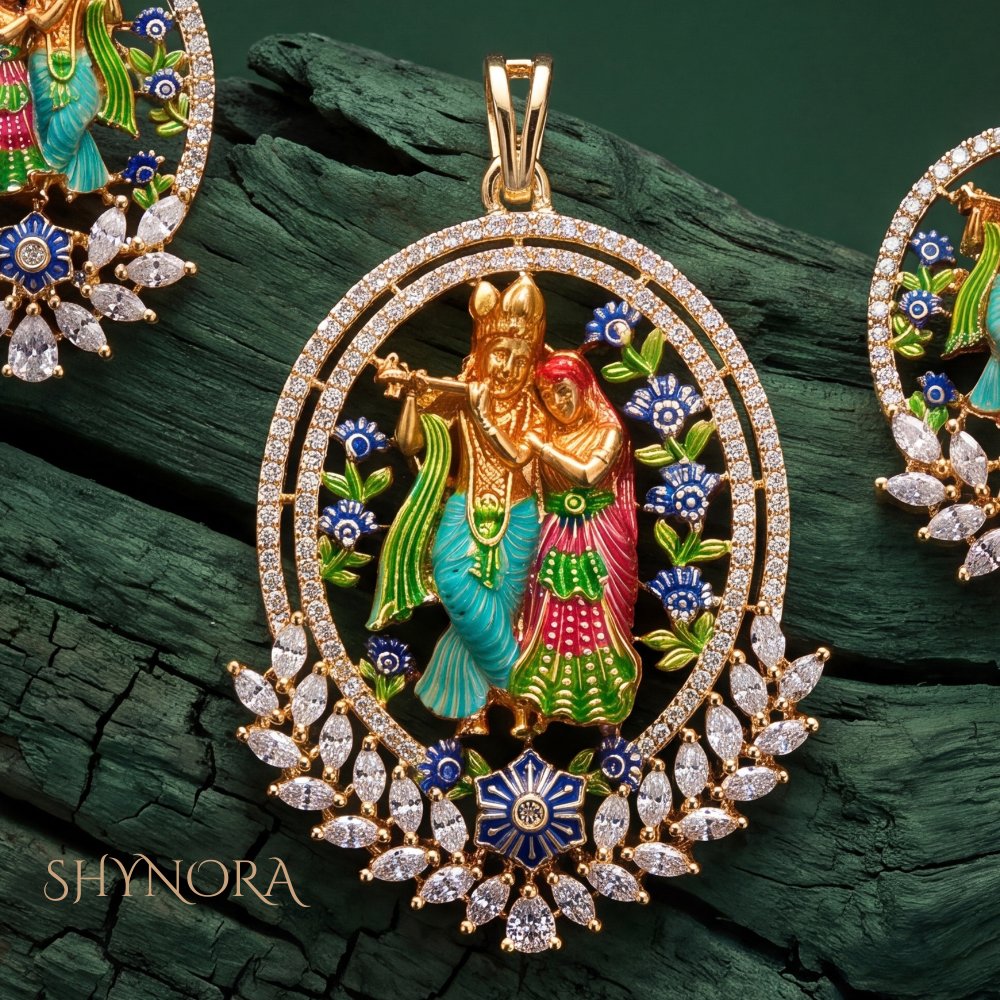 Radha Krishna Motif Pendant Set – Shynora By Shivali