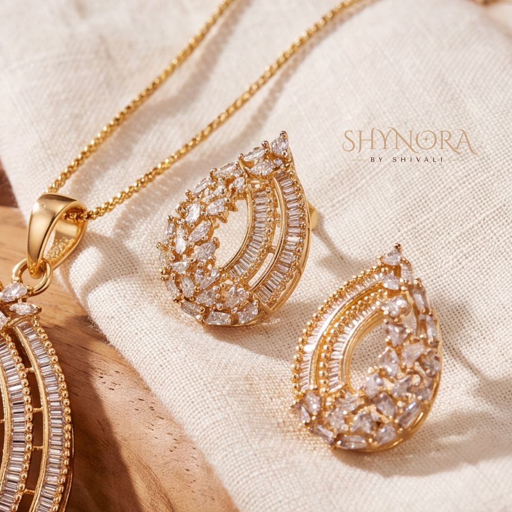 Classic Paisley AD Pendant Set – Shynora By Shivali