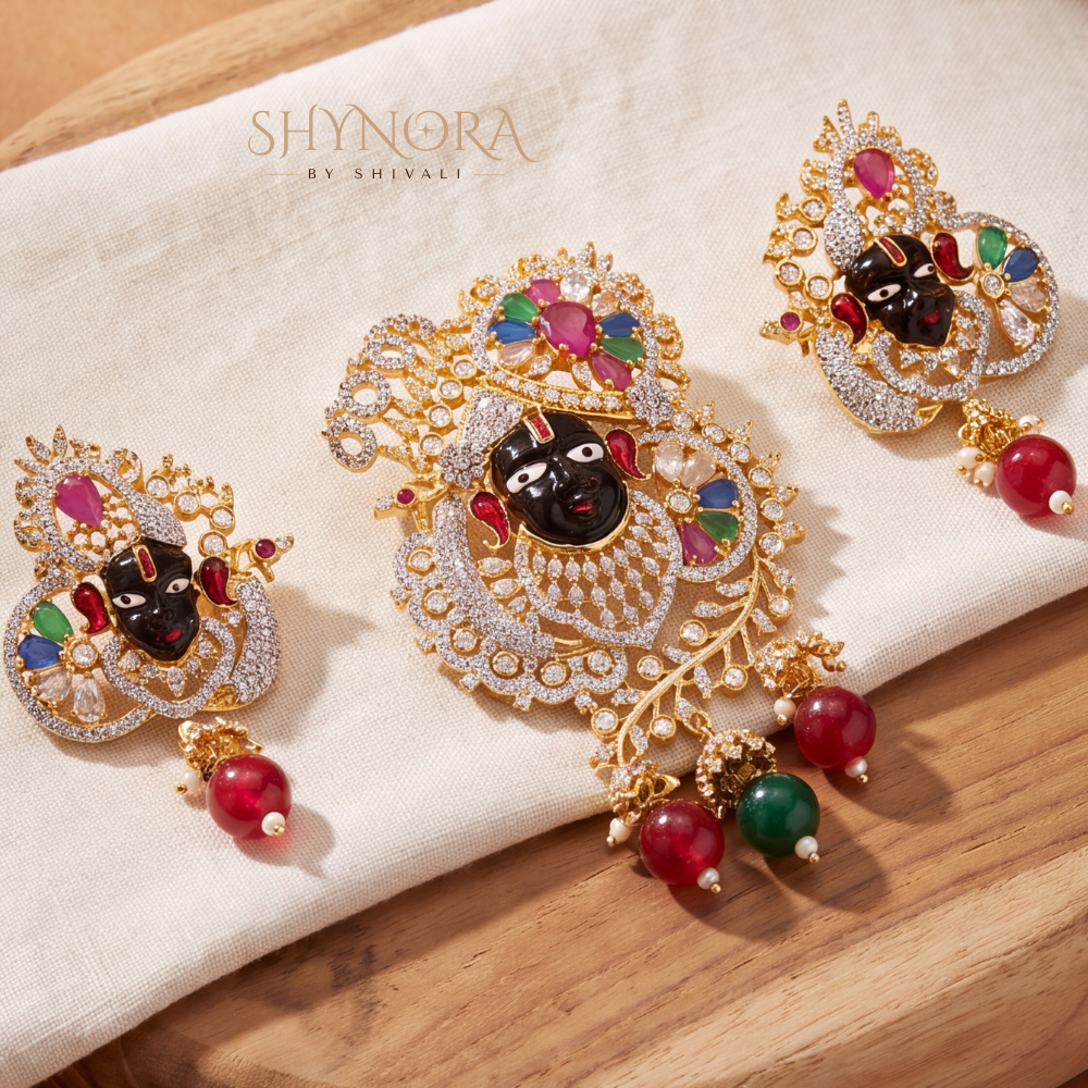 Multicolor Gemstone Cluster Pendant Set – Shynora By Shivali
