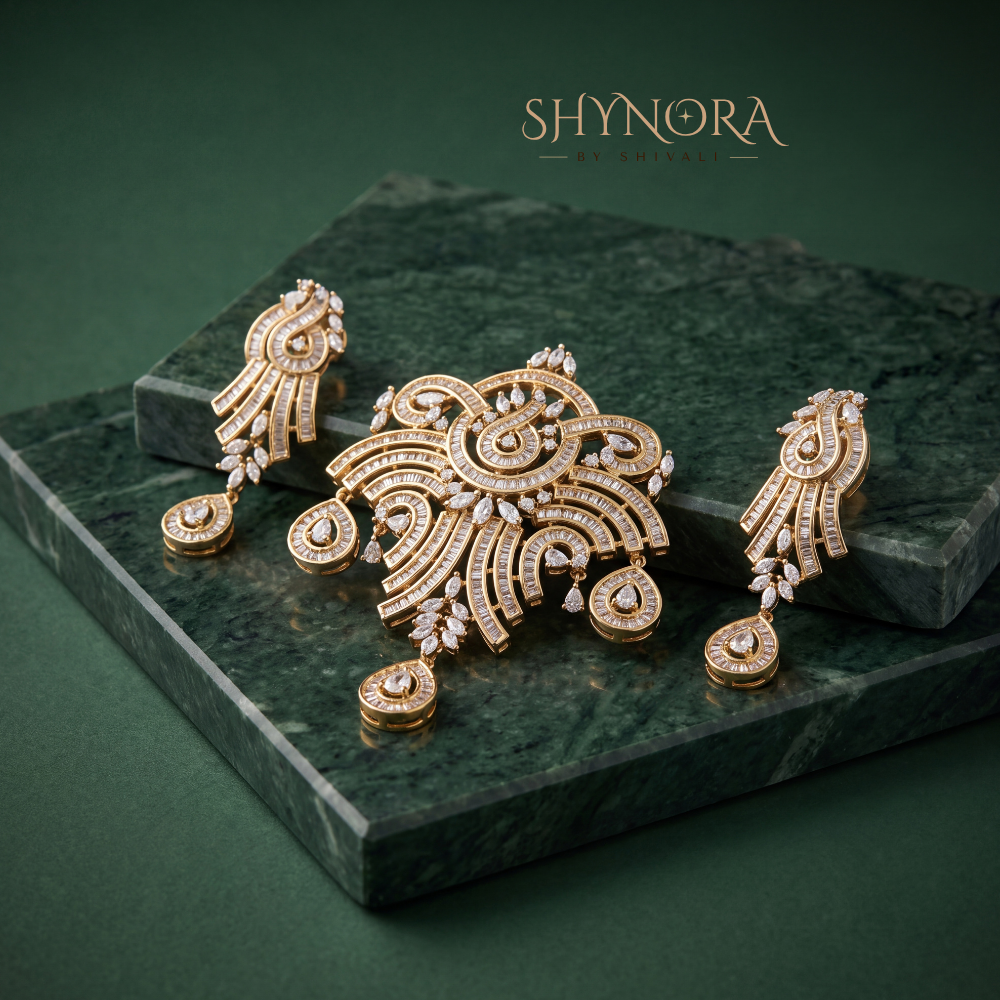 Flourish Medallion AD Pendant Set – Shynora By Shivali