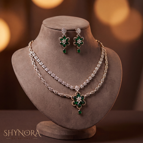 Double Strand Floral Drop Necklace Set – Shynora By Shivali