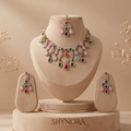 Multicolor Gemstone Scalloped Necklace Set – Shynora By Shivali