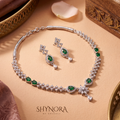Emerald Star Accent Pear Pendant Necklace Set – Shynora By Shivali