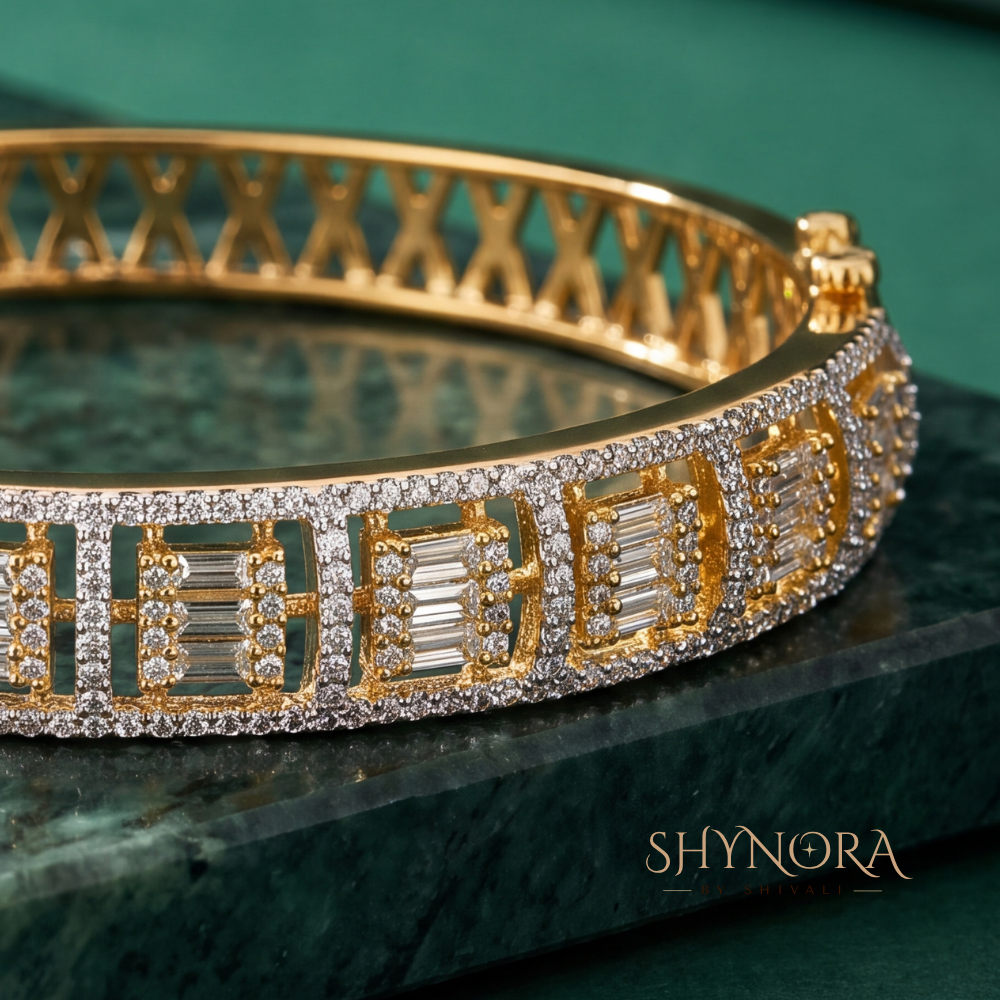 Rectangular Baguette Lattice Kada – Shynora By Shivali
