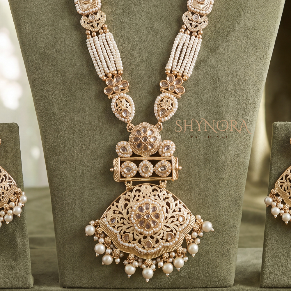 Pearl Strand Ornate Medallion Rani Haar – Shynora By Shivali