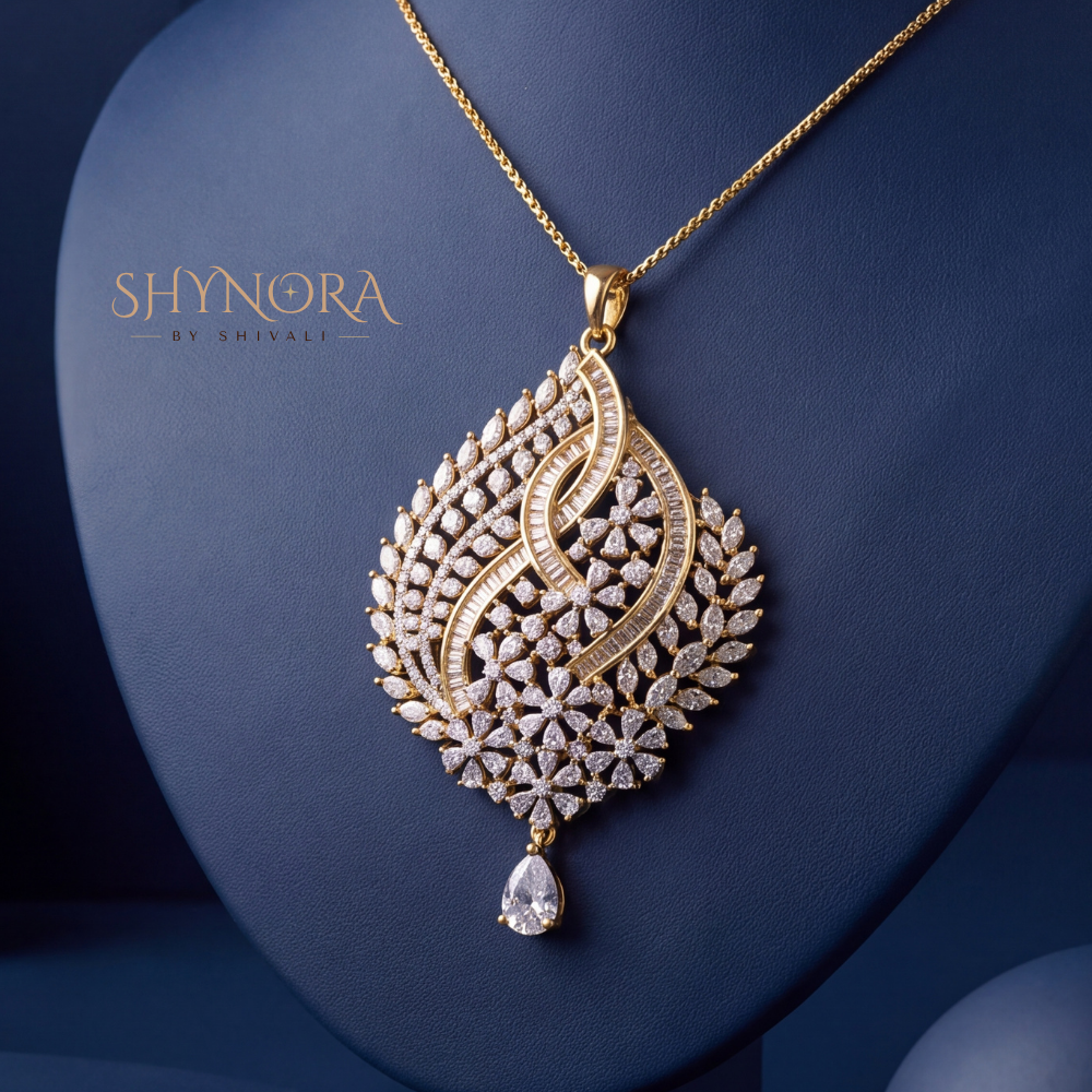 Leaf Drop Pendant Set – Shynora By Shivali