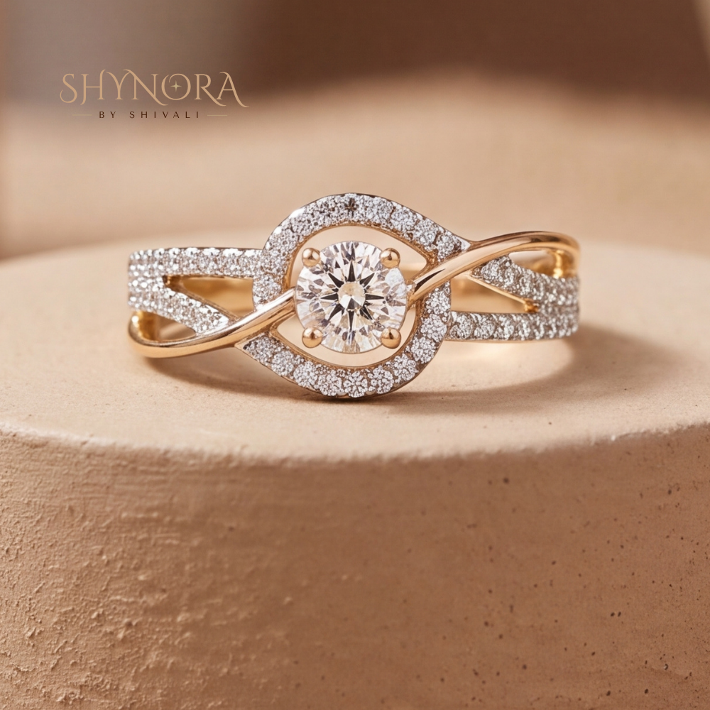 Round Halo Infinity Cocktail Ring – Shynora By Shivali