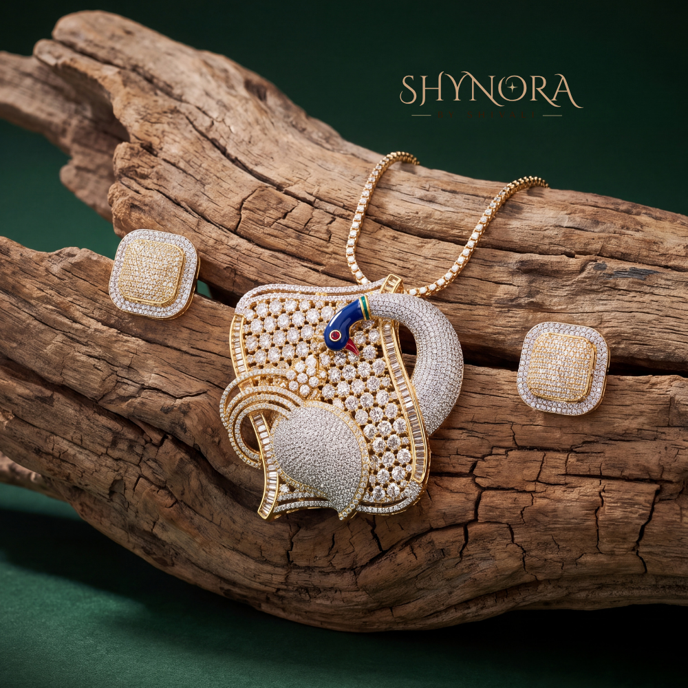 Sapphire Accent Paisley Pendant Set – Shynora By Shivali