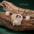 Sapphire Accent Paisley Pendant Set – Shynora By Shivali