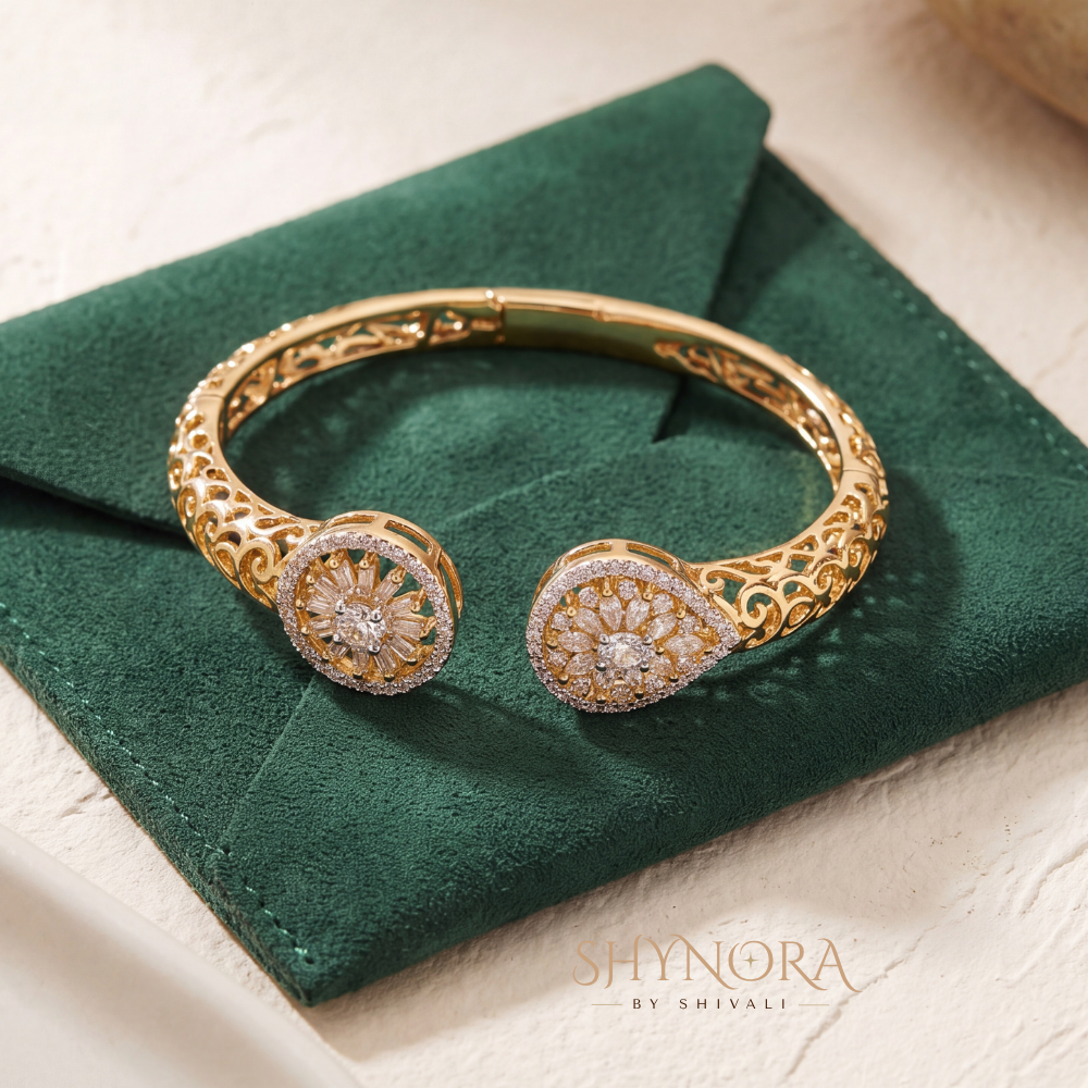 Open Teardrop Cluster Cuff Kada – Shynora By Shivali