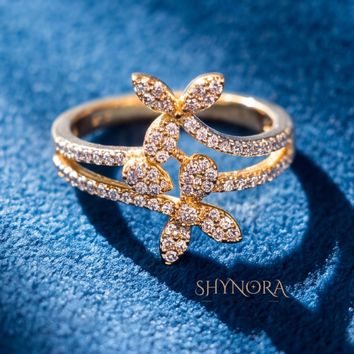 Butterfly Floral Cluster Cocktail Ring – Shynora By Shivali