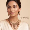 Ruby Domed Cluster Necklace Set – Shynora By Shivali