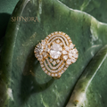 Floral Oval Cluster Cocktail Ring – Shynora By Shivali