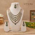 Seven Strand Emerald Cascade Necklace Set – Shynora By Shivali