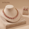 Ruby Graduated Pear Necklace Set – Shynora By Shivali