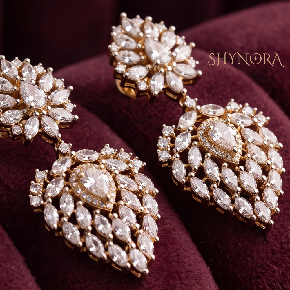 Chandbali Floral Teardrop Earrings – Shynora By Shivali