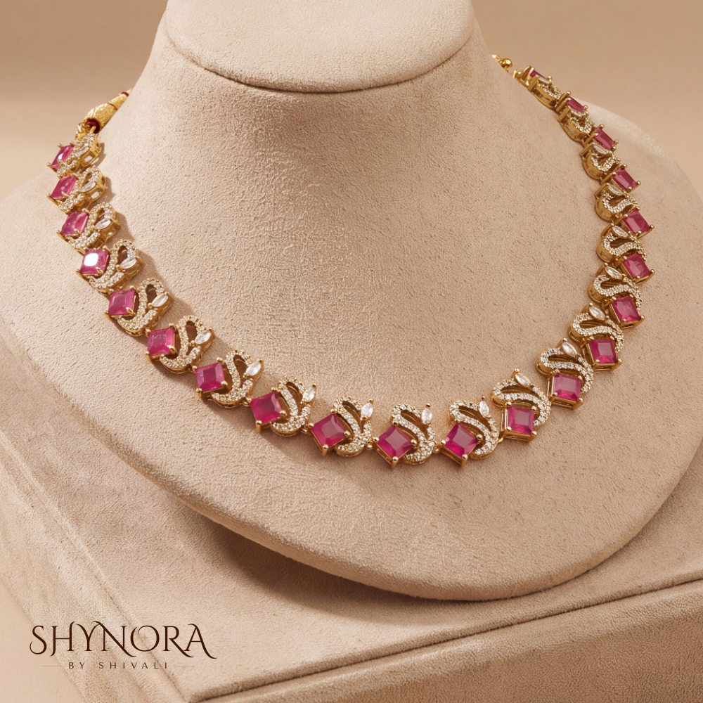 Ruby Graduated Pear Necklace Set – Shynora By Shivali