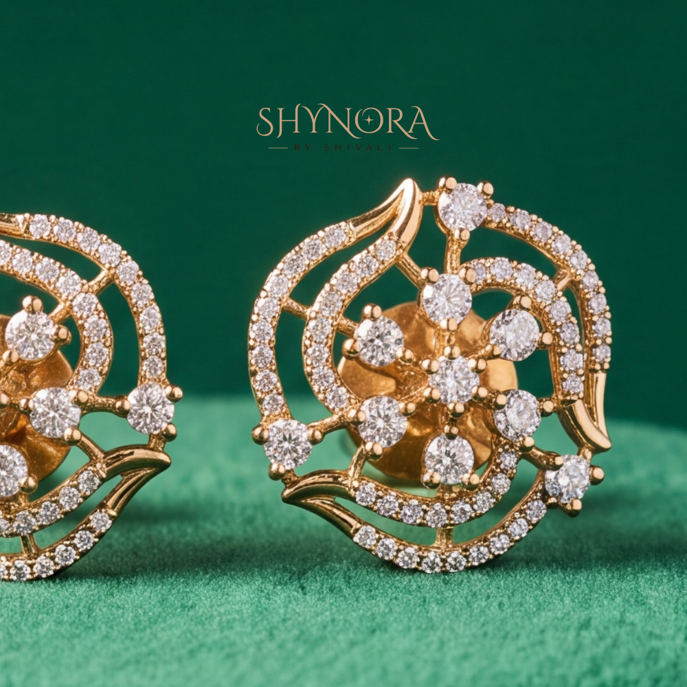 Round Lattice Cutwork Stud Earrings – Shynora By Shivali