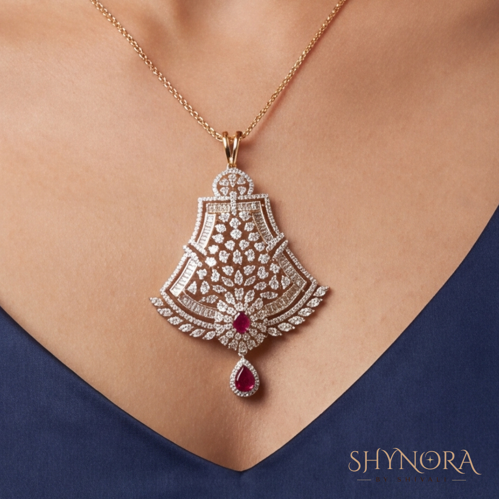 Ruby Chandelier Fringe Pendant Set – Shynora By Shivali