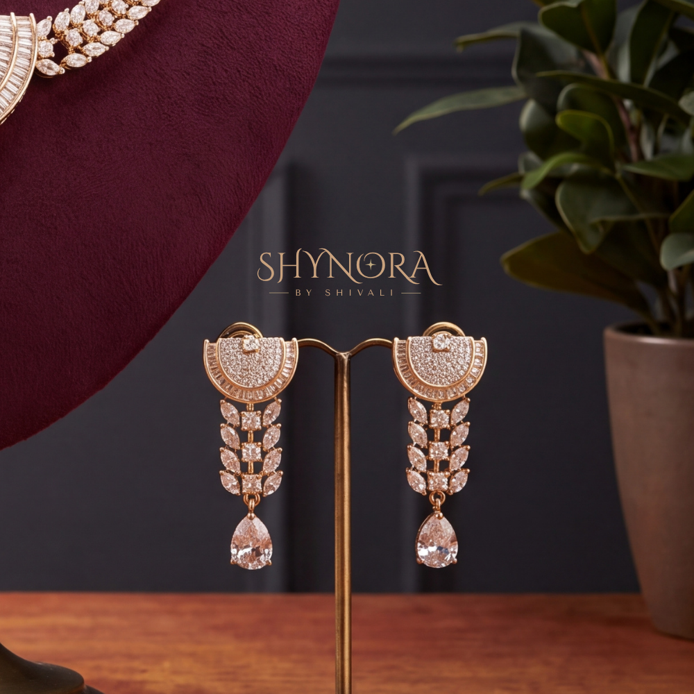 Round Halo Baguette Necklace Set – Shynora By Shivali