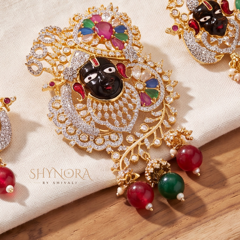 Multicolor Gemstone Cluster Pendant Set – Shynora By Shivali