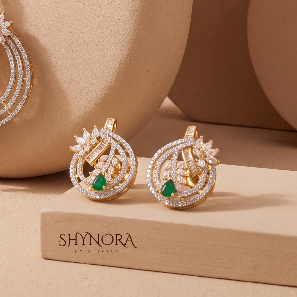 Emerald Starburst AD Pendant Set – Shynora By Shivali