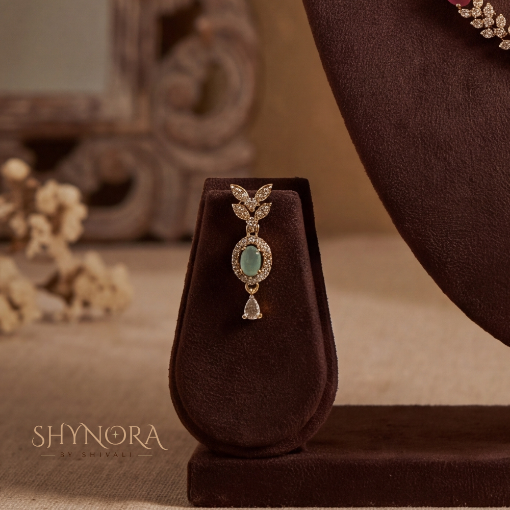 Sapphire Floral Cluster Necklace Set – Shynora By Shivali