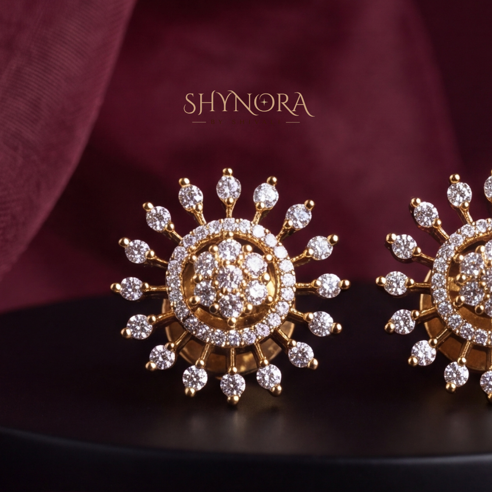 Radiant Sunburst Stud Earrings – Shynora By Shivali