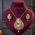 Fan Swirl Peacock Pendant Set – Shynora By Shivali