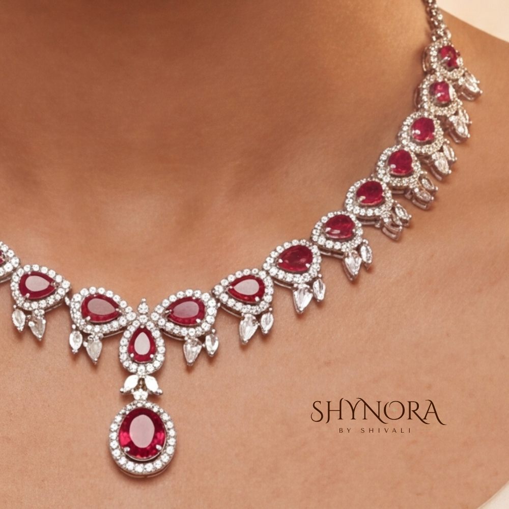 Ruby Round Single Strand Pendant Necklace – Shynora By Shivali