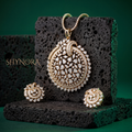 Round Paisley Drop AD Pendant Set – Shynora By Shivali