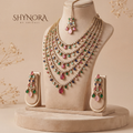 Multicolor Gemstone Multi Layer Drop Necklace Set – Shynora By Shivali