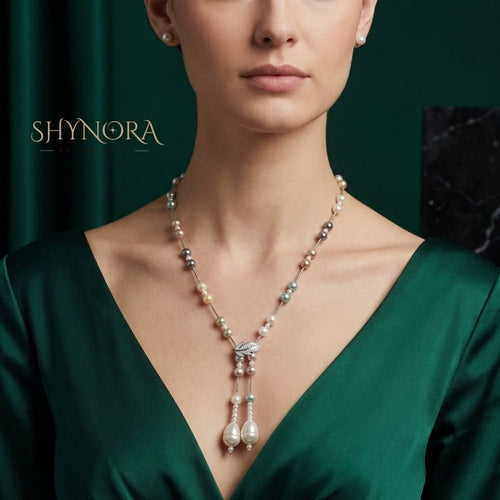 Ivory Pearl Cascade Pendant Set