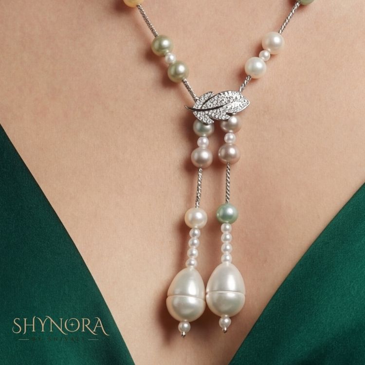 Ivory Pearl Cascade Pendant Set