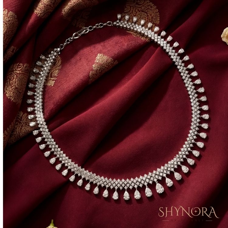 Elegant Diamond Drop Choker
