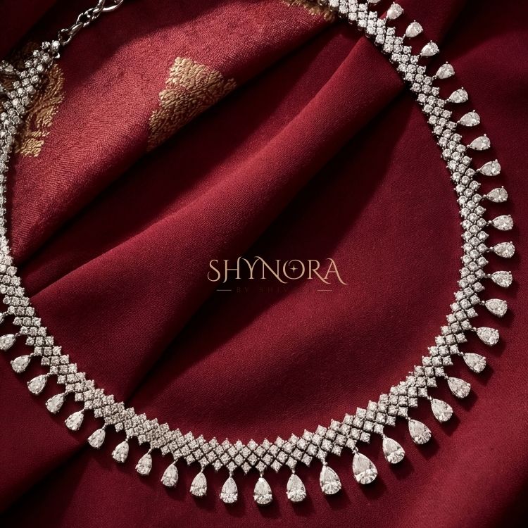 Elegant Diamond Drop Choker
