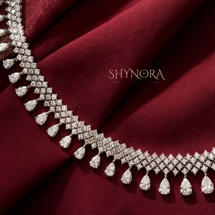 Elegant Diamond Drop Choker
