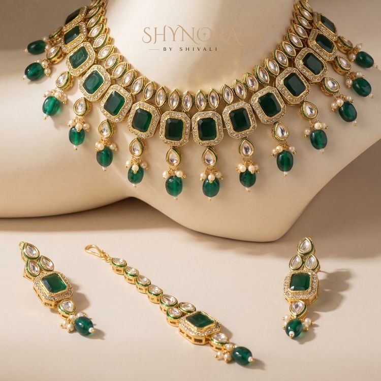 Emerald Royale Kundan Choker Set