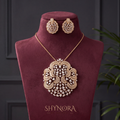 Floral Cluster Round AD Pendant Set – Shynora By Shivali
