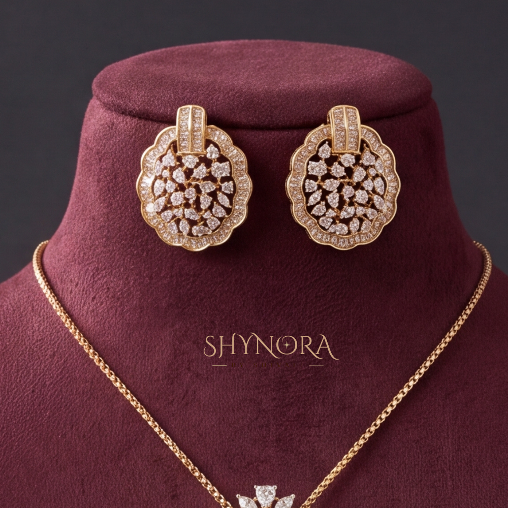 Floral Cluster Round AD Pendant Set – Shynora By Shivali