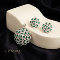Heer Emerald Bloom AD Pendant Set